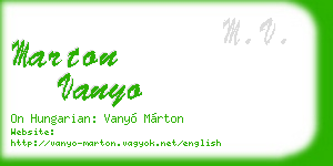 marton vanyo business card