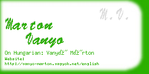 marton vanyo business card